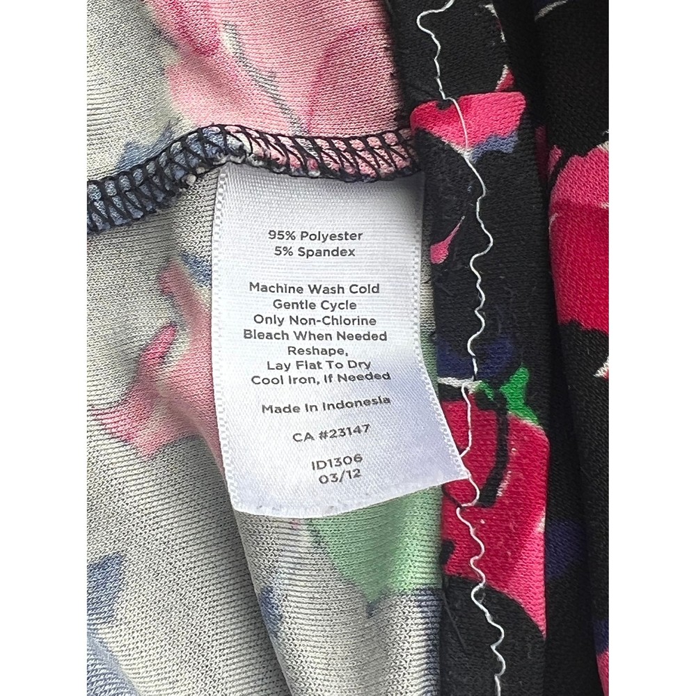 Talbots Black Multi Colored Print Midi Sheath Dre… - image 7